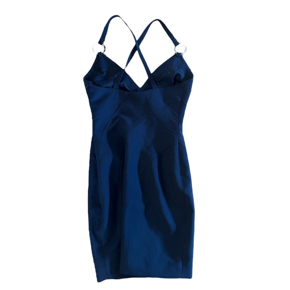 Cinq a Sept Navy Blue Crossover Ring Bodycon Dress Size 2 - Picture 4 of 4